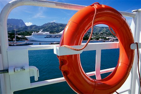 ship lifeline - Life Preserver on Cruise Ship Stock Photo - Rights-Managed, Code: 700-00620112