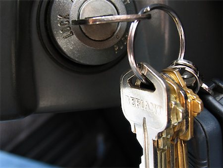 Car Keys in Ignition Stock Photo - Rights-Managed, Code: 700-00623178
