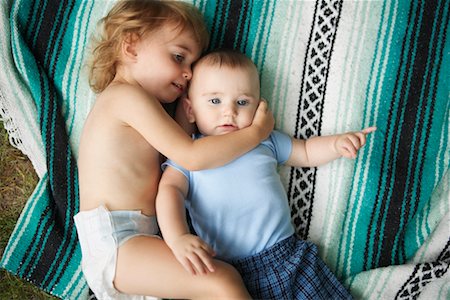 diaper toddler portraits - Brother and Sister Stock Photo - Rights-Managed, Code: 700-00623200