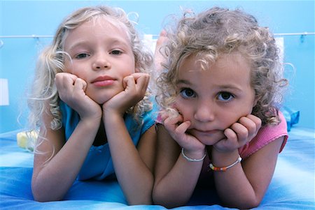 sibling portrait two people serious - Portrait of Girls Stock Photo - Rights-Managed, Code: 700-00634104