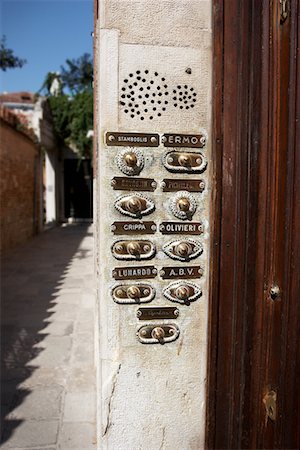 door bell - Close Up of Doorbells Stock Photo - Rights-Managed, Code: 700-00635775