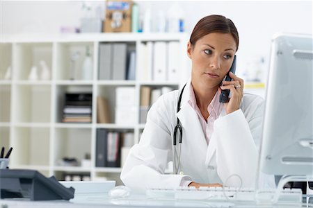 simsearch:700-00641875,k - Doctor on Phone in Office Stock Photo - Rights-Managed, Code: 700-00644238
