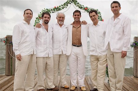 simsearch:700-01587022,k - Portrait of Groom and Groomsmen Standing on Dock Stock Photo - Rights-Managed, Code: 700-00642529