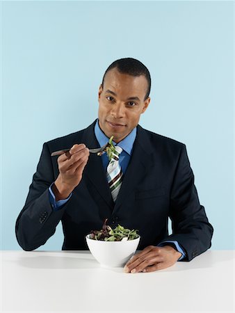 Businessman Eating Salad Stock Photo - Rights-Managed, Code: 700-00659563