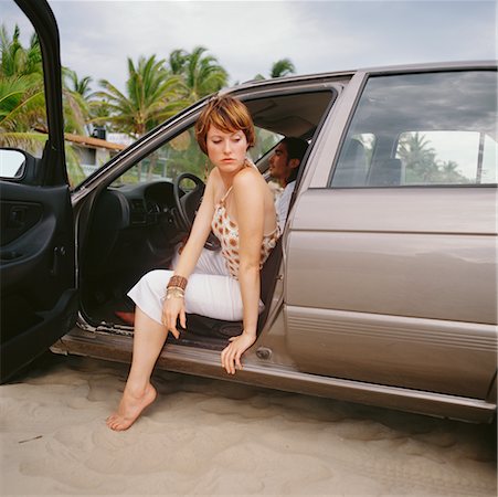 Couple Sitting in Car At The Beach Stock Photo - Rights-Managed, Code: 700-00661227