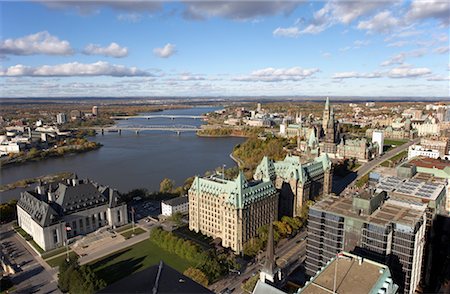 parliament buildings aerial view - Supreme Court and Parliament of Canada, Ottawa, Ontario, Canada Stock Photo - Rights-Managed, Code: 700-00661420
