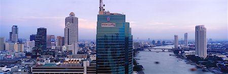 Skyline and Chao Praya River, Bangkok, Thailand Stock Photo - Rights-Managed, Code: 700-00681058