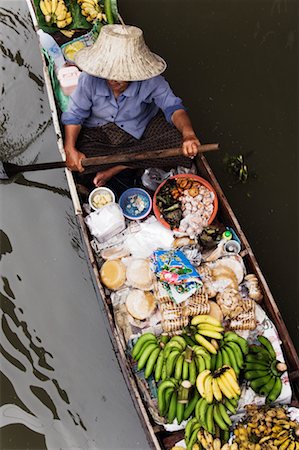 Trader at Floating Market, Bangkok, Thailand Stock Photo - Rights-Managed, Code: 700-00681069