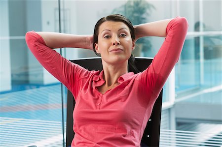 dominating office - Businesswoman with Underarm Perspiration Marks, Sitting at Desk Stock Photo - Rights-Managed, Code: 700-00681414