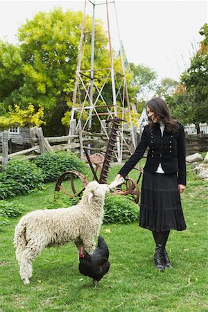 riverdale farm - Woman Feeding Lamb Foto de stock - Con derechos protegidos, Código: 700-00683403