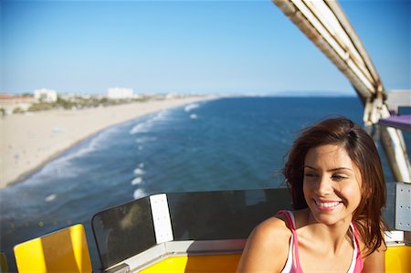 santa monica beach - Woman on a Beach, California, USA Stock Photo - Rights-Managed, Code: 700-00695654