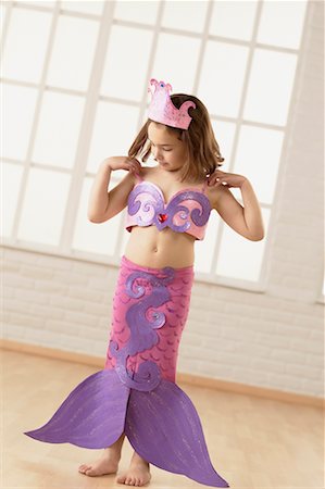 fairytale costumes for girls - Girl in Mermaid Costume Stock Photo - Rights-Managed, Code: 700-00695869