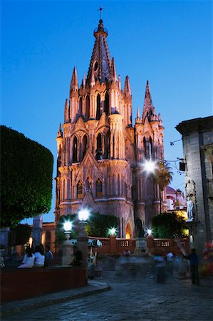 san miguel de allende guanajuato mexico cathedrals - La Parroquia, San Miguel de Allende, Guanajuato, Mexico Foto de stock - Con derechos protegidos, Código: 700-00711502