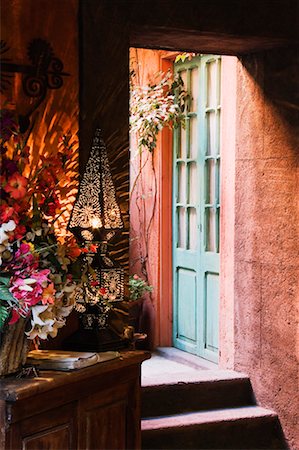 potted plants on stones - Doorway, San Miguel de Allende, Guanajuato, Mexico Stock Photo - Rights-Managed, Code: 700-00711544