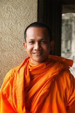 Portrait of Monk, Angkor Wat, Cambodia Stock Photo - Rights-Managed, Code: 700-00748504