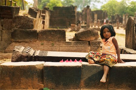 Child at Temple in Angkor Wat, Cambodia Stock Photo - Rights-Managed, Code: 700-00748500