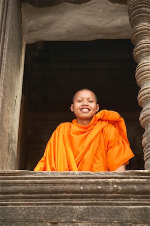 Portrait of Monk, Angkor Wat, Cambodia Stock Photo - Rights-Managed, Code: 700-00748502