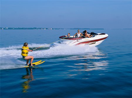 sci d'acqua - Water Skiing, Sarasota Bay, Florida, USA Fotografie stock - Rights-Managed, Codice: 700-00768105