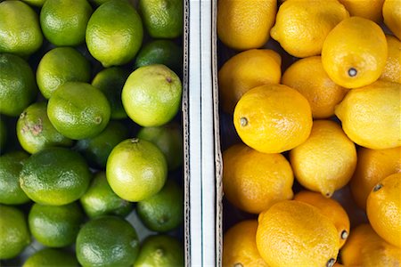 fruit stand boxes - Lemons and Limes Stock Photo - Rights-Managed, Code: 700-00768124