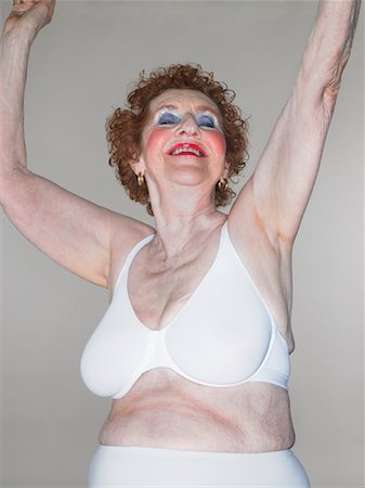 eccentric old woman - Portrait of Woman in Underwear Stock Photo - Rights-Managed, Code: 700-00781982