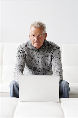 ron fehling gray haired man - Man Using Laptop Stock Photo - Rights-Managed, Code: 700-00782352
