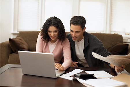 Couple Working on Laptop Computer Stock Photo - Rights-Managed, Code: 700-00796219