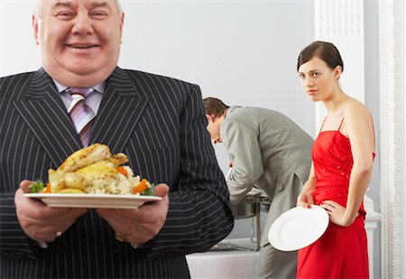 person eating chicken - Man Taking All the Food At a Wedding Reception Stock Photo - Rights-Managed, Code: 700-00796298