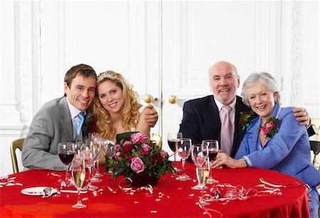 simsearch:600-00911583,k - Portrait of Couples at Wedding Stock Photo - Rights-Managed, Code: 700-00796316
