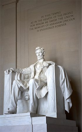 placa (conmemorativa) - Statue of Abraham Lincoln, Lincoln Memorial, Washington, D.C., USA Foto de stock - Con derechos protegidos, Código: 700-00796570