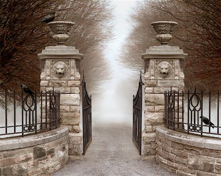 Open Gate with Crows Foto de stock - Con derechos protegidos, Código: 700-00846558