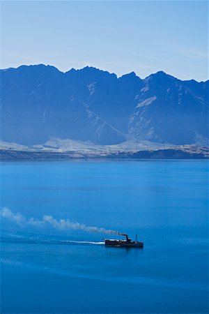 remarkable mountains queenstown - TSS Earnslaw and Remarkable Mountains, Lake Wakatipu, Queenstown, New zealand Stock Photo - Rights-Managed, Code: 700-00846806