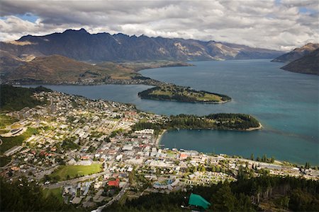 Vue d'ensemble de Queenstown, île du Sud, Nouvelle-Zélande Photographie de stock - Rights-Managed, Code: 700-00846807