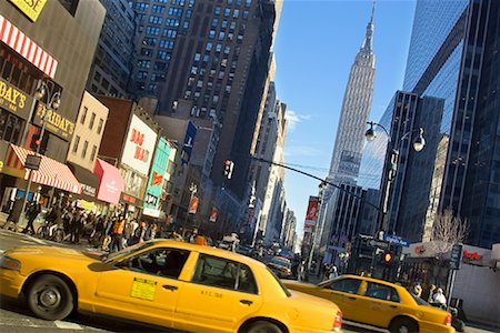 Cabs On 8th Avenue, New York, New York, USA Stock Photo - Rights-Managed, Code: 700-00846933