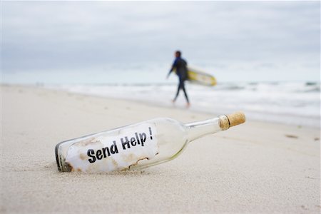 sos image - Message In A Bottle Stock Photo - Rights-Managed, Code: 700-00846995