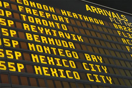 Arrivals and Departures Board at Airport Stock Photo - Rights-Managed, Code: 700-00847993