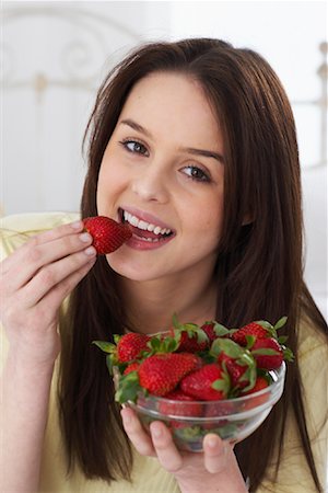 Woman Eat Strawberries Stock Photo - Rights-Managed, Code: 700-00865018