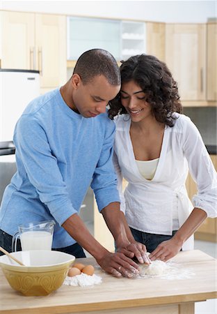 Couple in Kitchen Baking Stock Photo - Rights-Managed, Code: 700-00897401