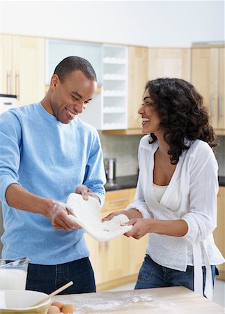 Couple in Kitchen Baking Stock Photo - Rights-Managed, Code: 700-00897403