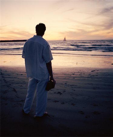 Man Standing on Beach, Marina Del Ray, California, USA Stock Photo - Rights-Managed, Code: 700-00897688