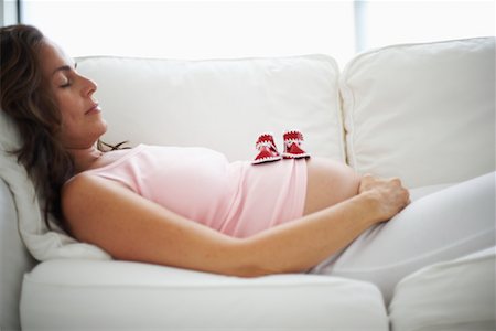 pregnant woman sleep - Portrait of Pregnant Woman Stock Photo - Rights-Managed, Code: 700-00917007