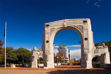 Bridge of Remembrance, Christchurch, South Island, New Zealand Fotografie stock - Rights-Managed, Codice: 700-00917875
