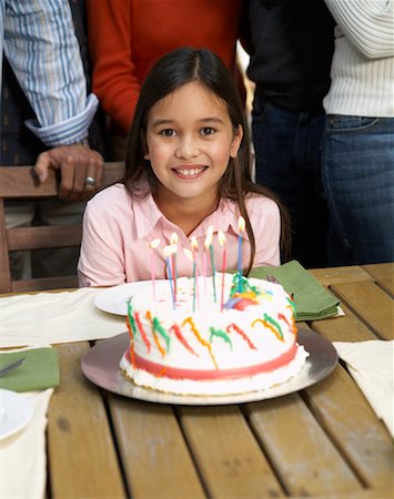 Girl With Birthday Cake At Her Party Stock Photo - Rights-Managed, Code: 700-00918157