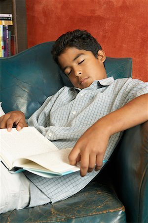 Boy Sleeping in Armchair Stock Photo - Rights-Managed, Code: 700-00918205