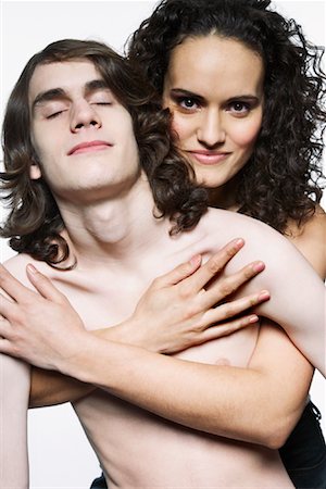 skinny man long hair - Woman Hugging Man Stock Photo - Rights-Managed, Code: 700-00910180