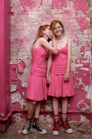 fifteen year old twin - Twins Telling Secrets Stock Photo - Rights-Managed, Code: 700-00911411