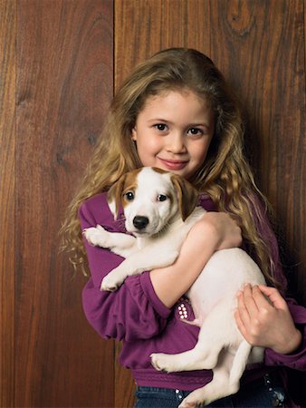 Portrait of Girl with Puppy Stock Photo - Rights-Managed, Code: 700-00911764