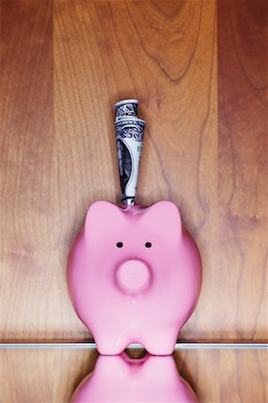 full piggybank - Piggy Bank With American Bills Stock Photo - Rights-Managed, Code: 700-00933835