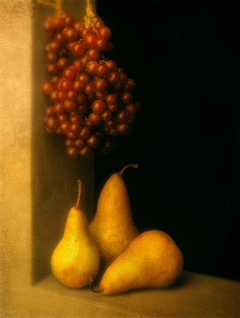 Pears and Grapes on Window Sill Stock Photo - Rights-Managed, Code: 700-00947835