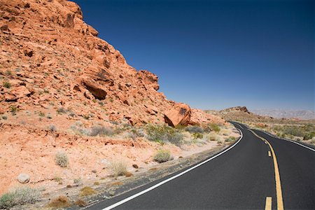 parque estatal del valle de fuego - Curved Road, Valley of Fire State Park, Nevada, USA Foto de stock - Con derechos protegidos, Código: 700-00949124