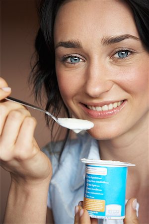 simsearch:700-00954536,k - Woman Eating Yogurt Stock Photo - Rights-Managed, Code: 700-00954558